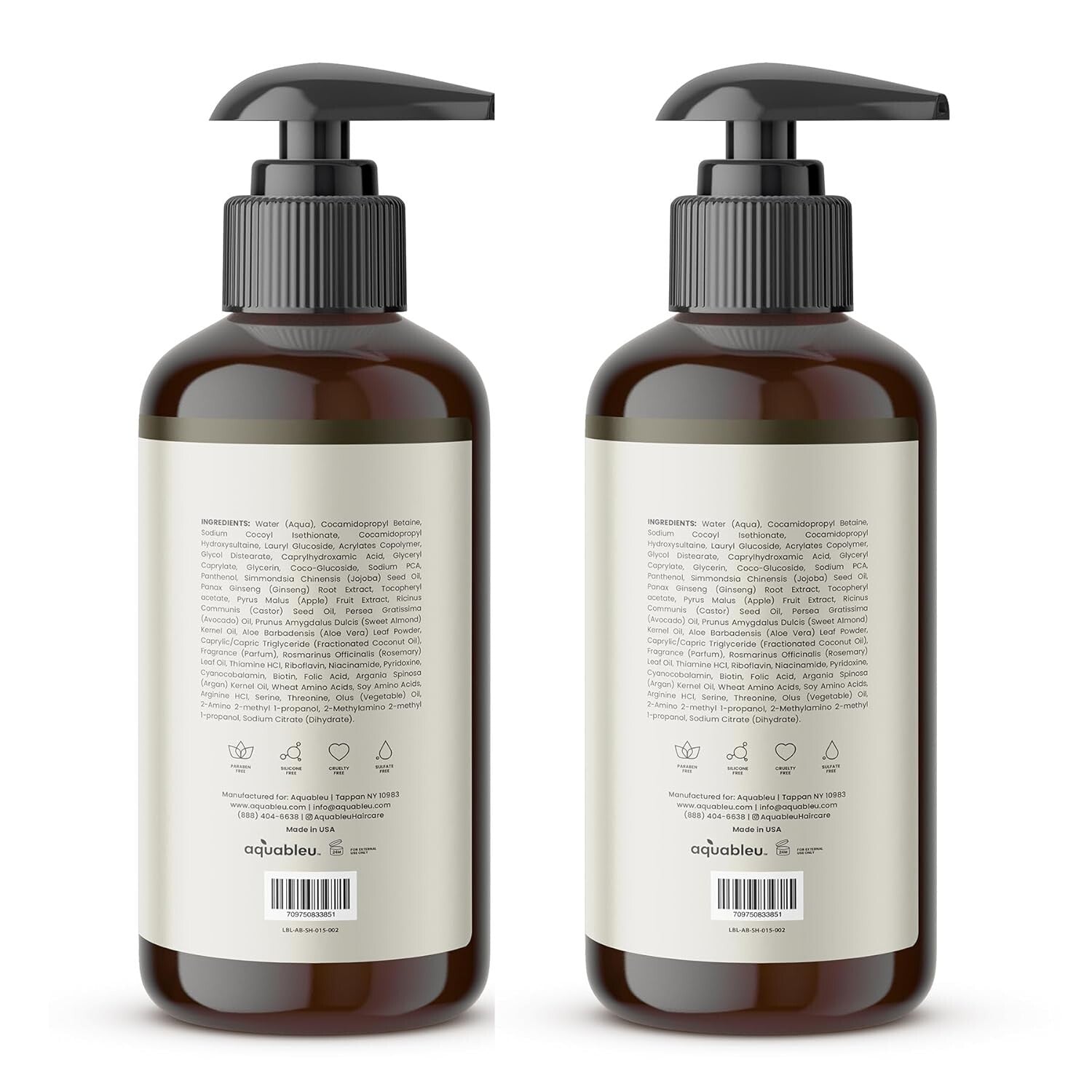 Natural Rosemary Oil & Biotin Shampoo/Conditioner Set for Thinning Hair - 16oz