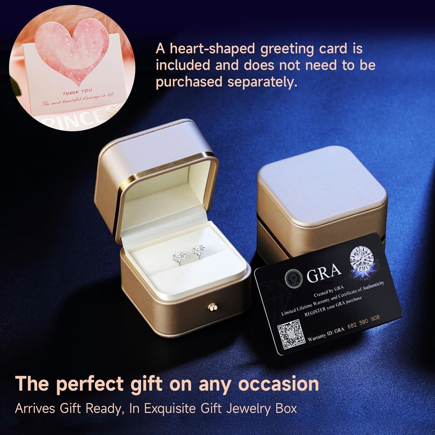 Exquisite Moissanite Stud Earrings, Perfect Anniversary Gift for Her (0.6-3 ct)