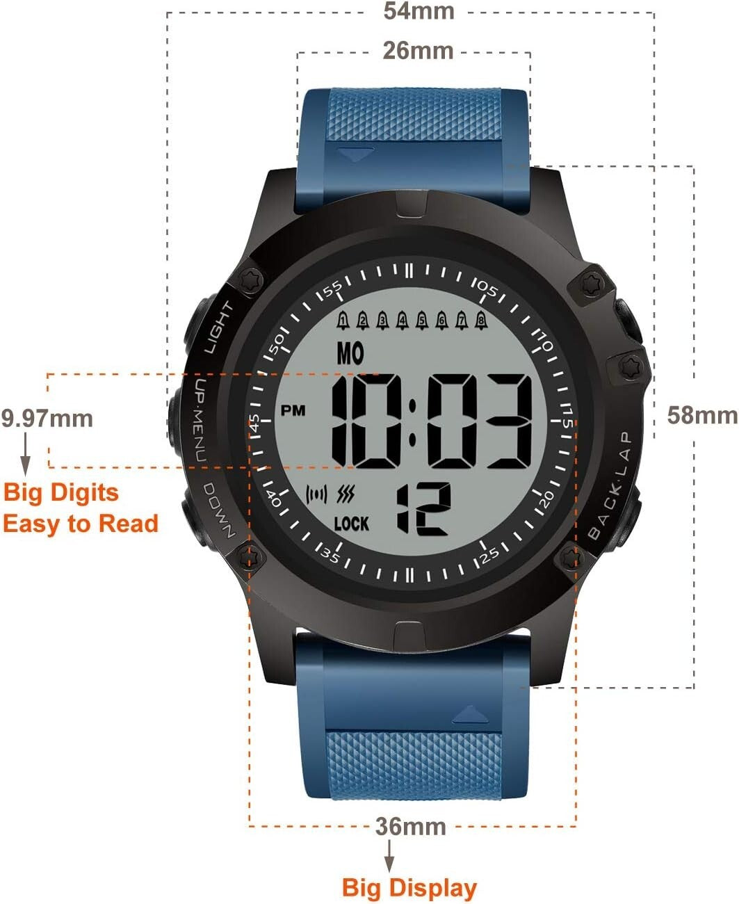 Waterproof Medication Reminder Watch with 8 Vibrating Alarms for Seniors