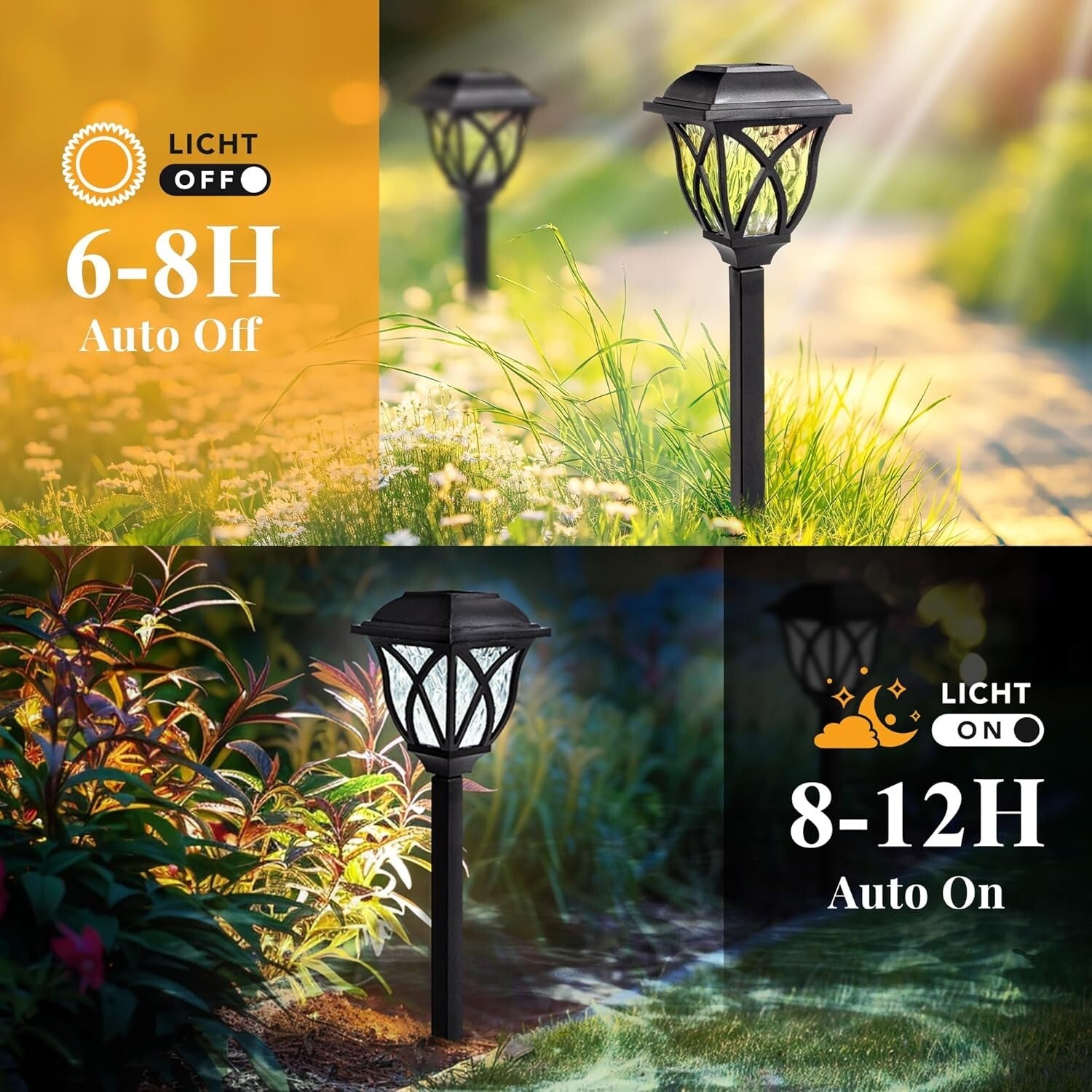 Eco-Friendly Solar Garden Lights - Weather-Resistant 8-Pack for Pathway Decor