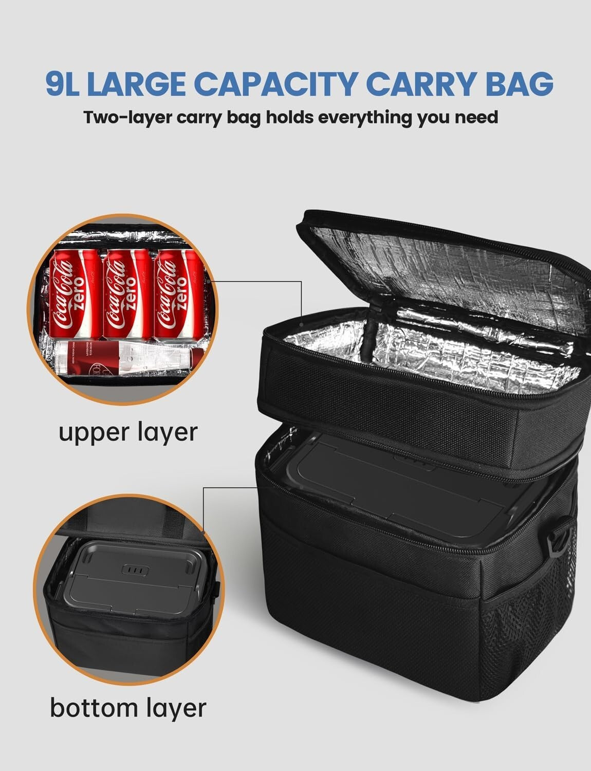 1100ML Cordless Electric Lunch Box - Ideal for Office, Outdoor, and Road Meals