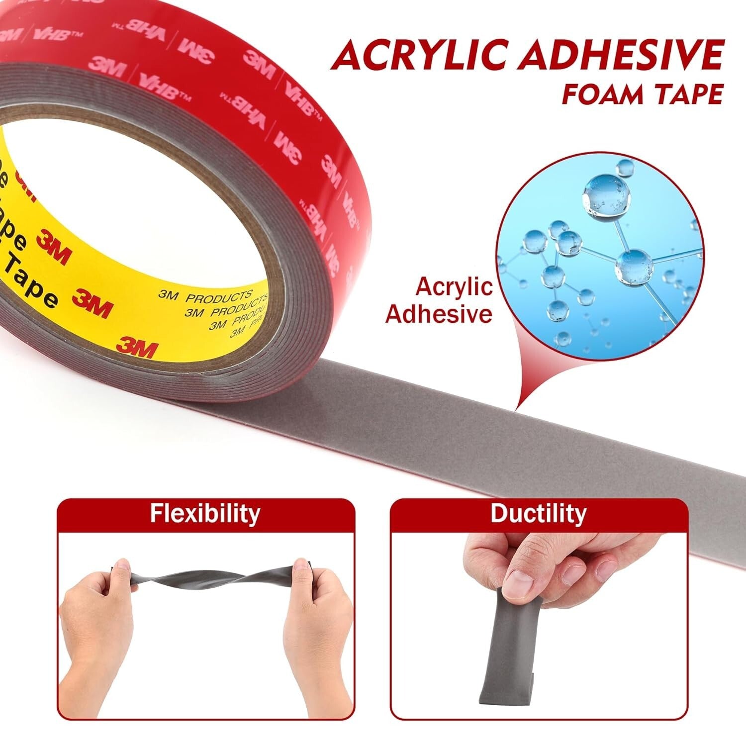 Double-Sided Heavy Duty Mounting Tape 2" x 15.4Ft - Seamless & Reliable Bonding