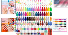 Load image into Gallery viewer, 50-Color Glitter Gel Nail Art Set with Built-in Brushes - Spring Summer Shades