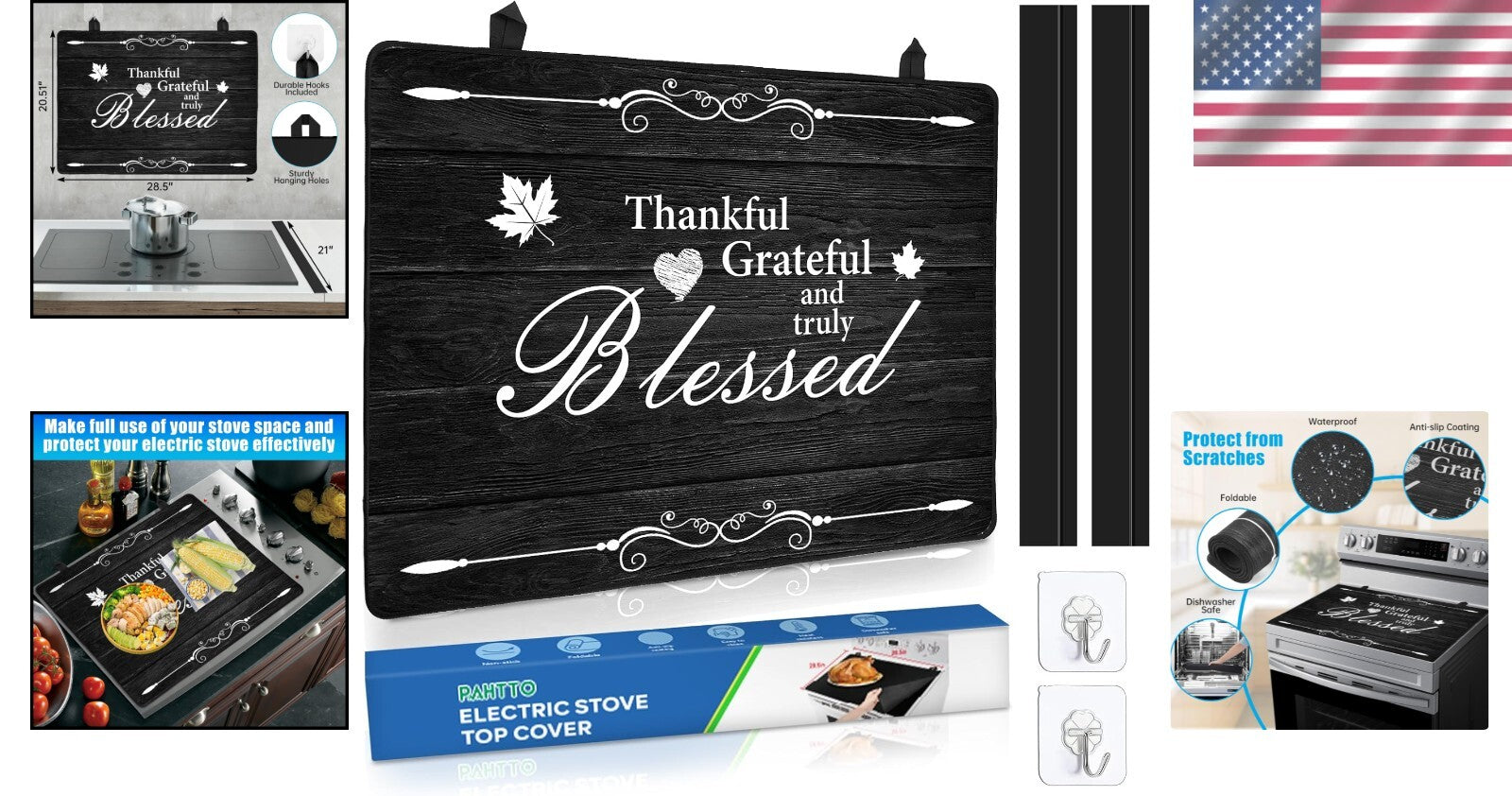 Elegant Heat Resistant Stove Top Cover - 28.5”x20.5” for Protective Kitchen S...