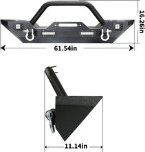 Load image into Gallery viewer, Stylish Jeep Wrangler JK Compatible Bumper with Built-In LED Lights &amp; D-Rings