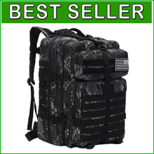 Load image into Gallery viewer, Spacious Military Assault Backpack: 50L Tactical Laptop Rucksack with Two Flags