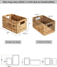 Load image into Gallery viewer, Stylish Hyacinth Baskets with Built-In Handles - 2 Pack Medium Storage Solution