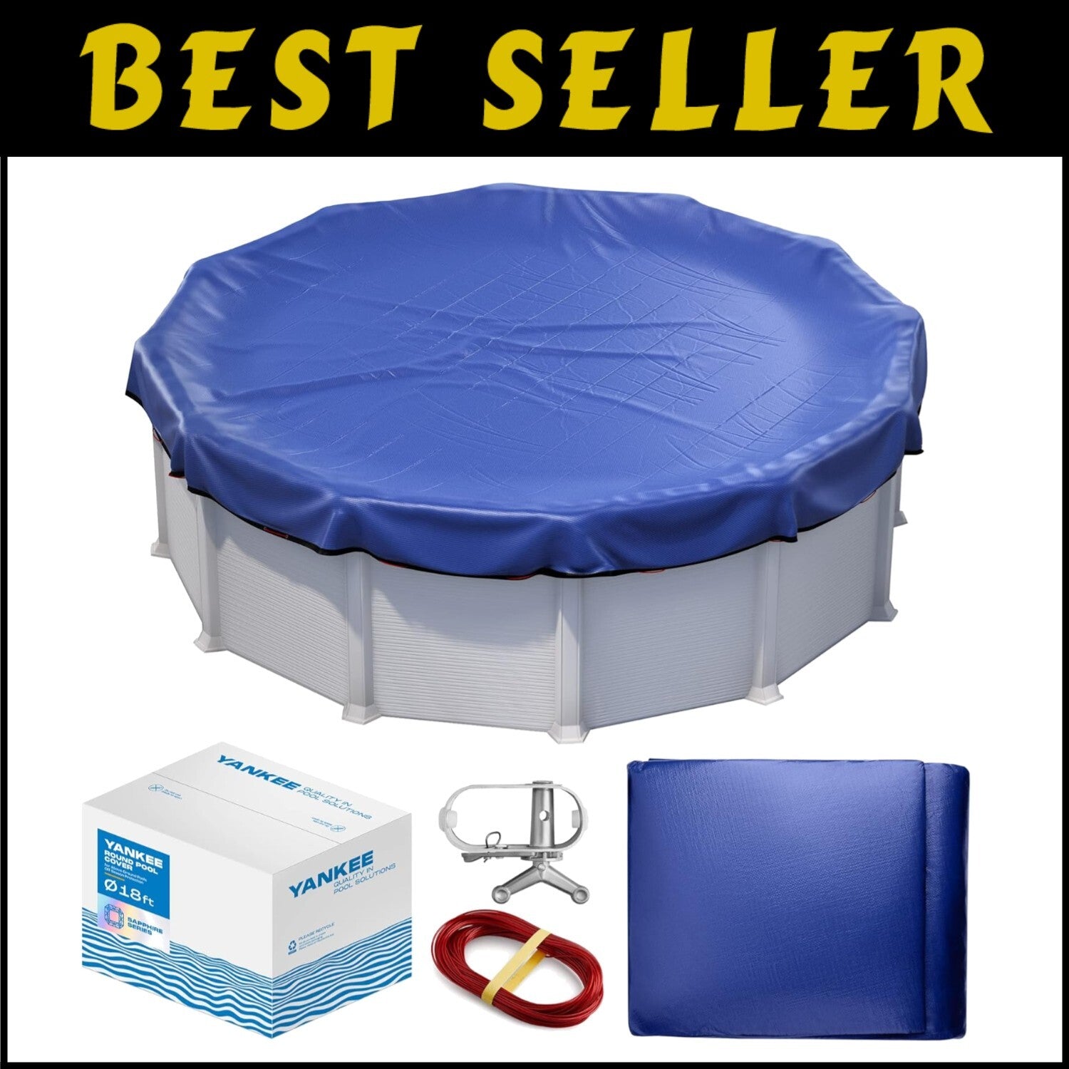18 Ft Round Winter Pool Cover - Extra Thick & Weather Resistant for Above Ground