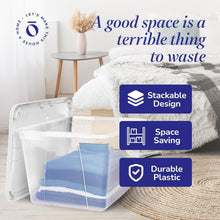 Load image into Gallery viewer, Eco-Friendly 2-Pack 56 Quart Clear Plastic Storage Bins with Snap Lock Lids