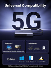 Load image into Gallery viewer, Aluminum USB C to Ethernet Adapter with Thermal Design - Reliable 5Gb Connection