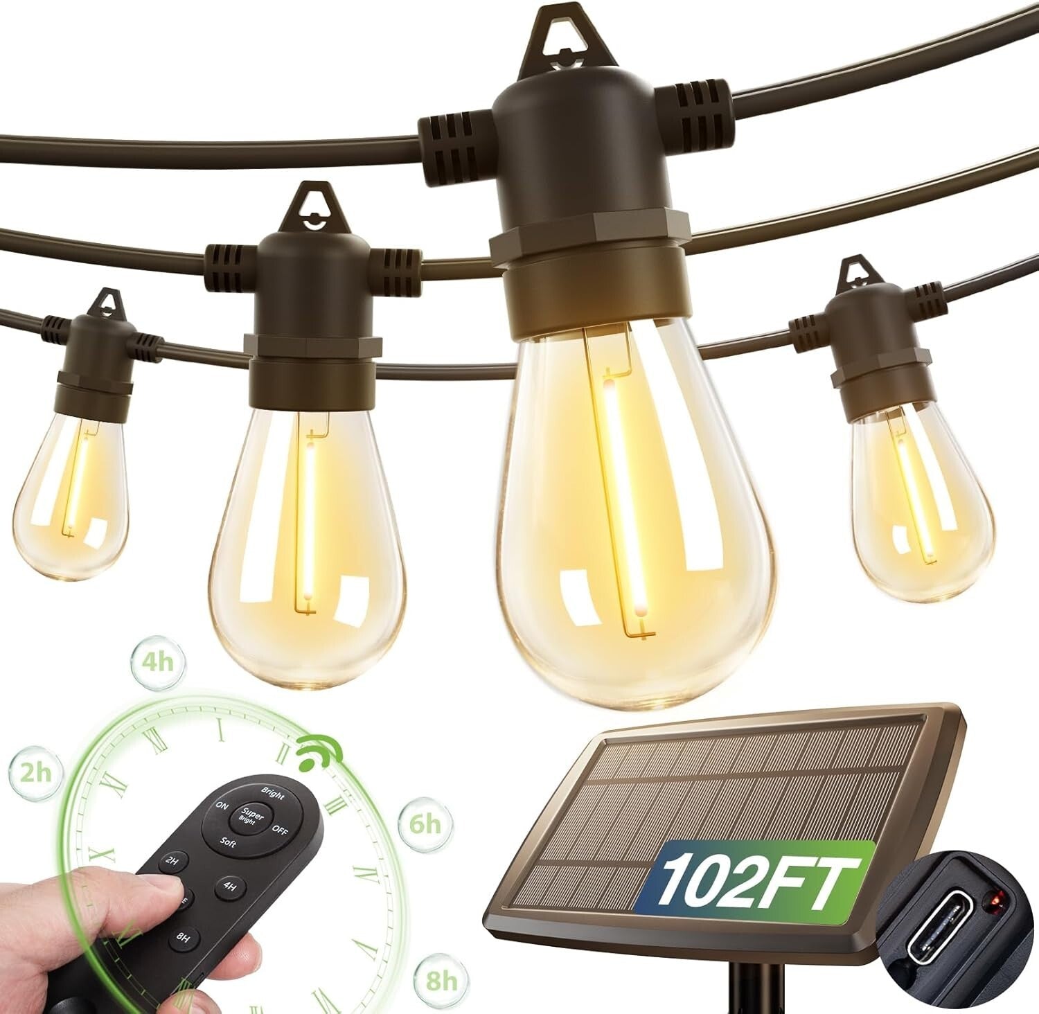Elegant Remote-Controlled Solar String Lights - Waterproof & Energy Efficient