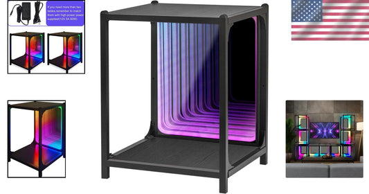 Stylish RGBW Infinity Mirror Storage Cabinet - Perfect for Bedroom or Gaming
