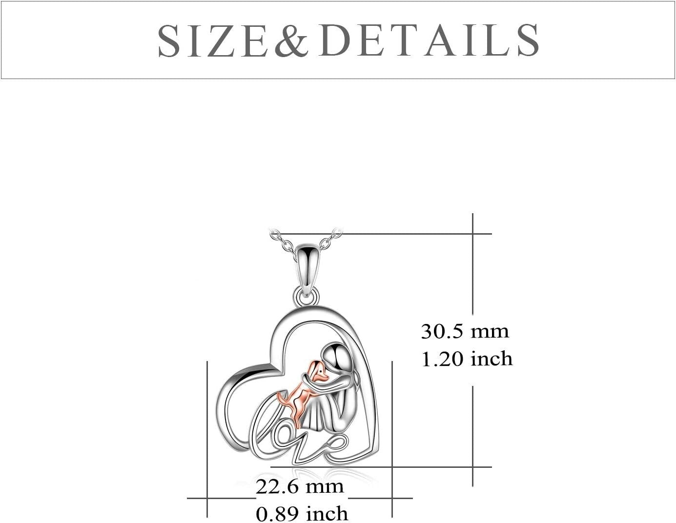 Hypoallergenic Sterling Silver Dog Angel Necklace - Memorial Gift for Women