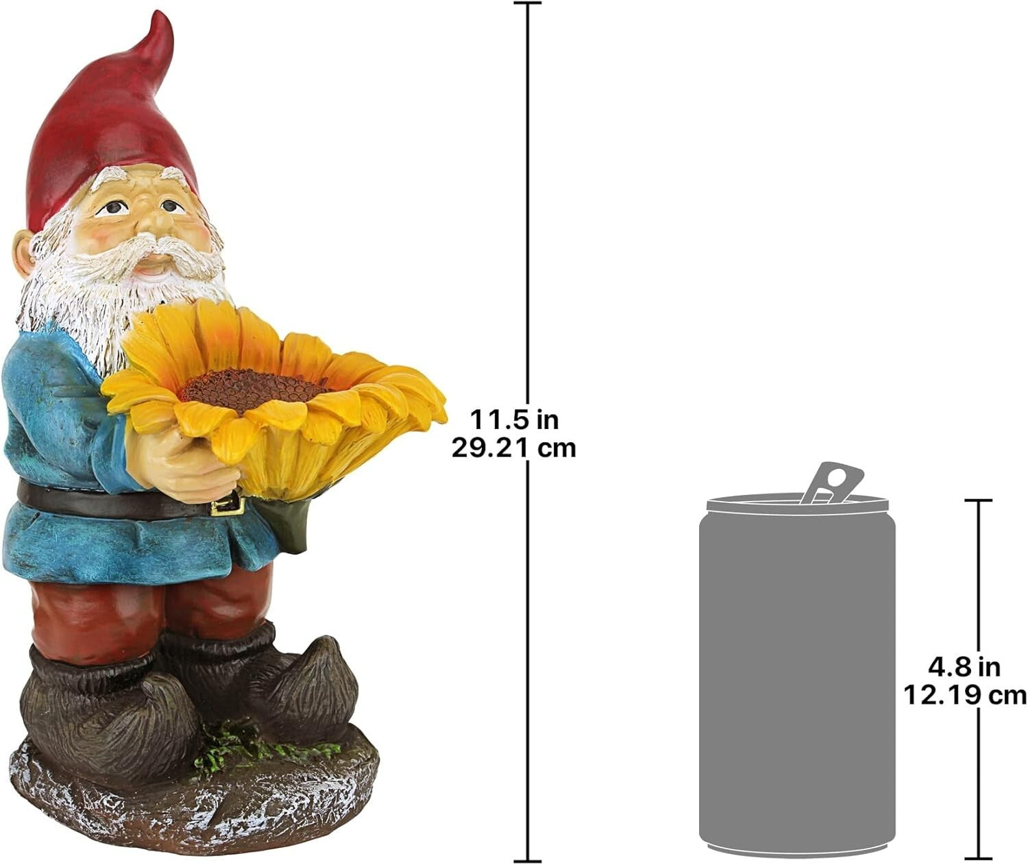 Charming Sunflower Sammy Gnome Statue with Bird Feeder - Outdoor Decor Delight