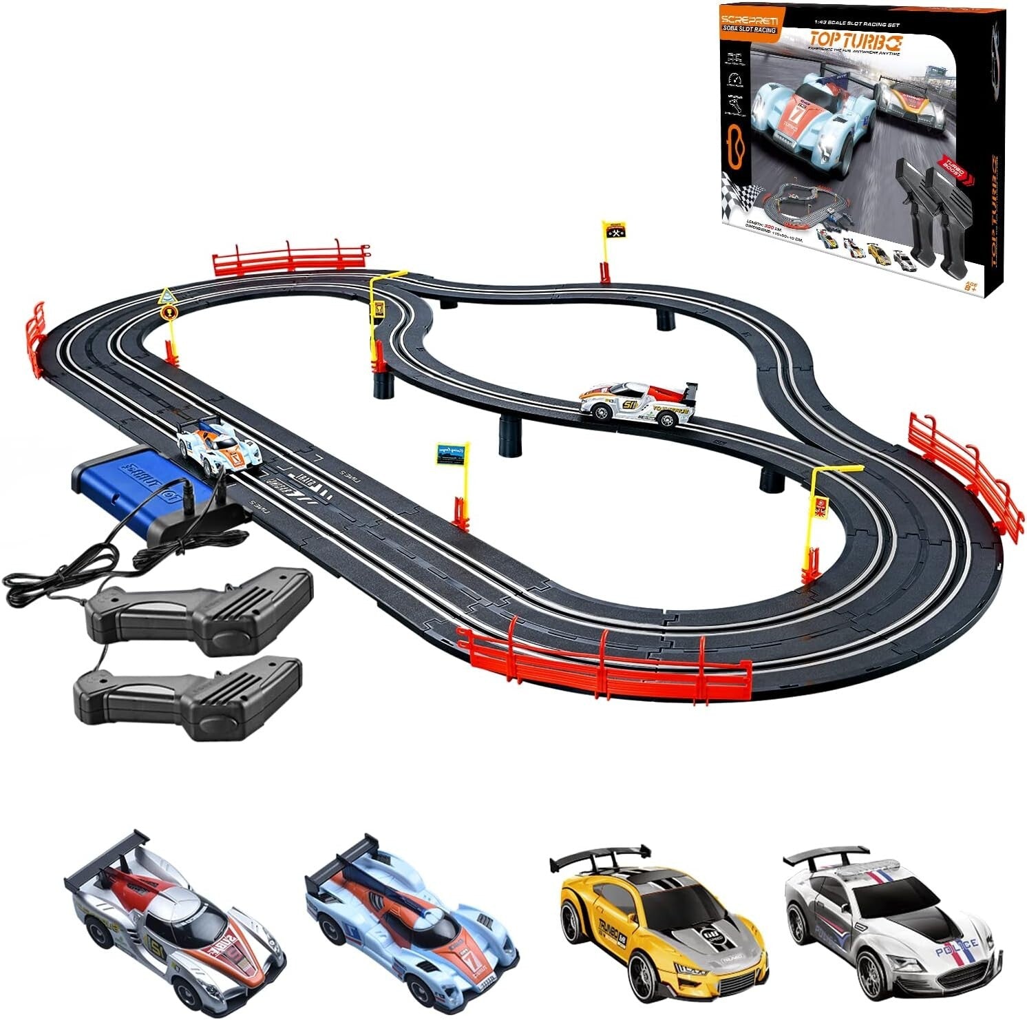 Exciting Electric Racing Track Set with Slot Cars for Boys - Great Family Fun!