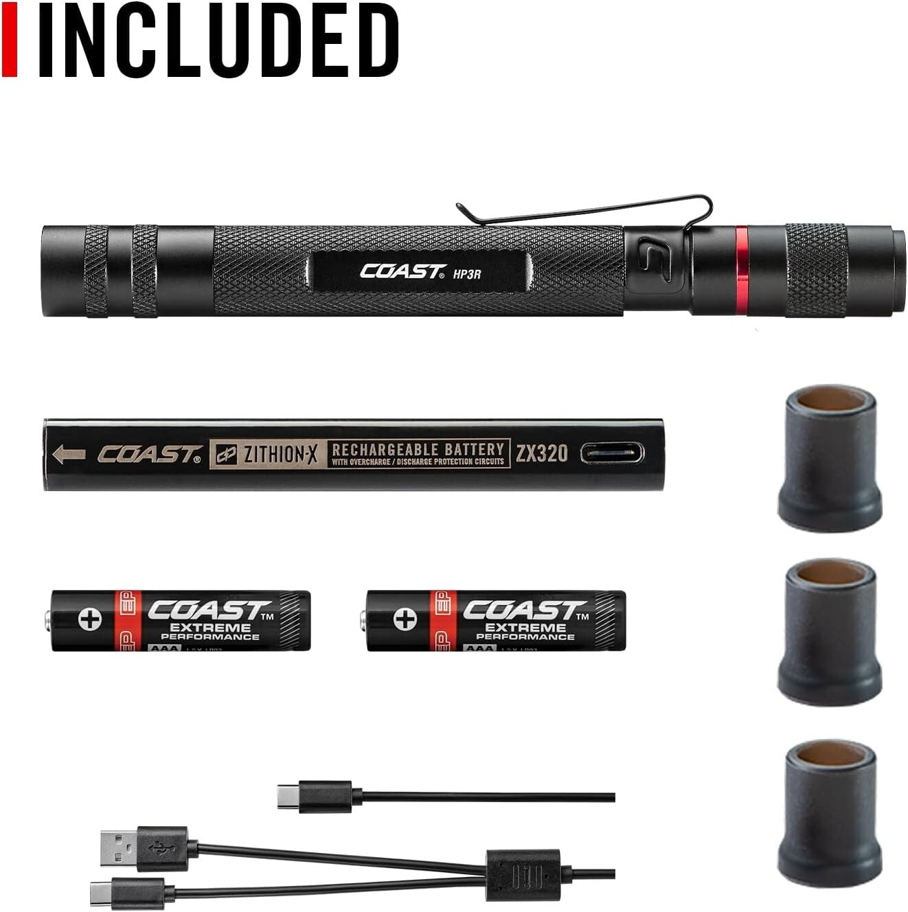 Versatile 500 Lumen Rechargeable Twist Focus Penlight - Ideal for Professionals