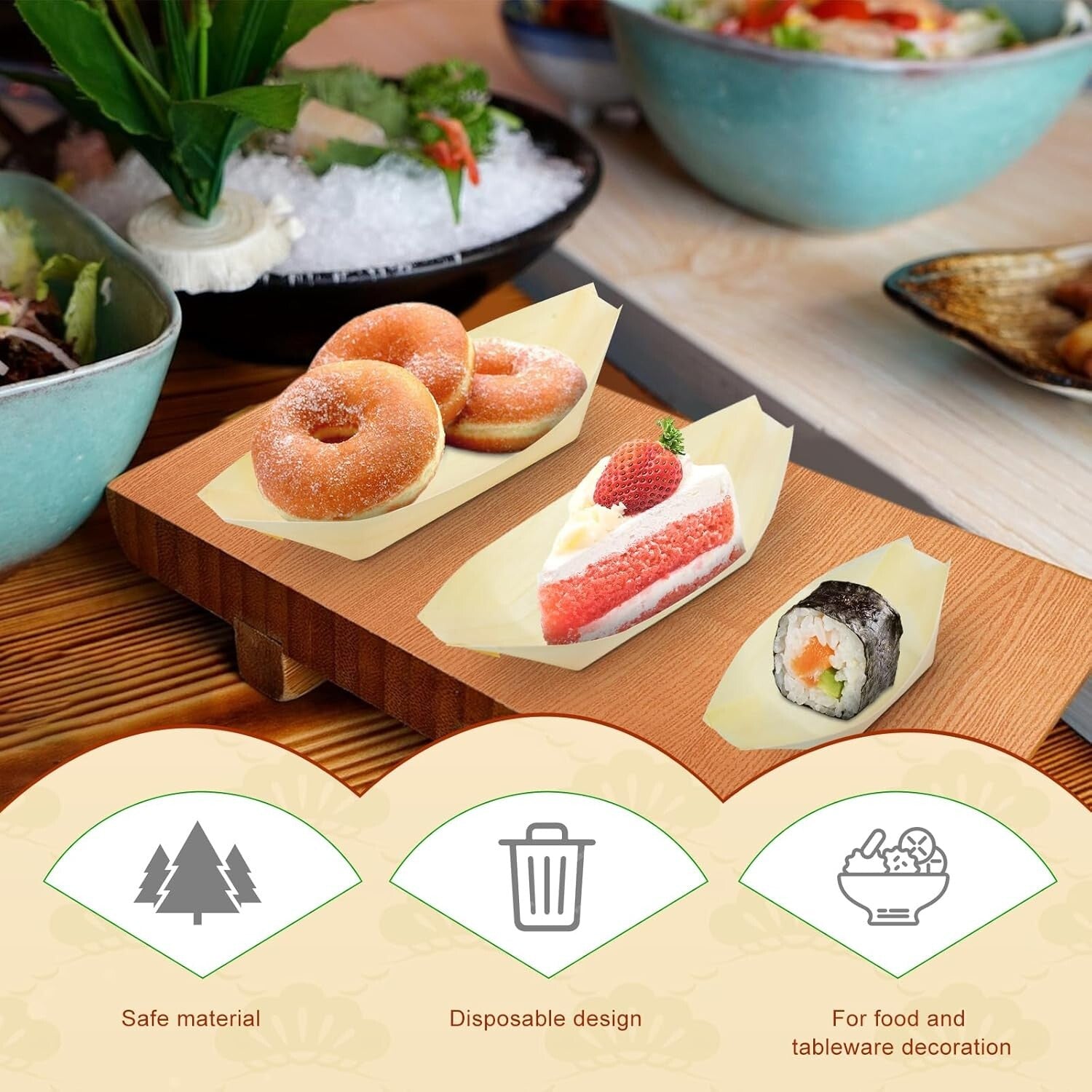 Versatile 500 Count Bamboo Plates - Perfect Boat Plates for Catering & Parties