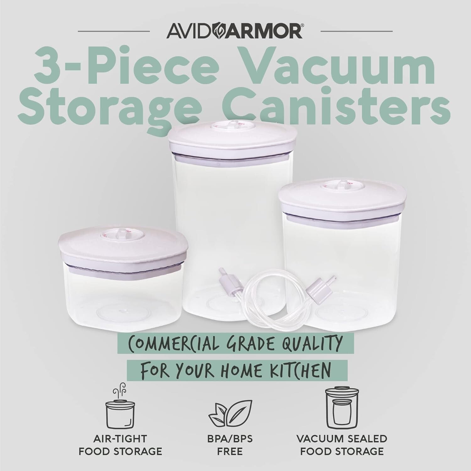 Airtight Vacuum Food Containers - Durable, BPA Free, Effortless Kitchen Storage