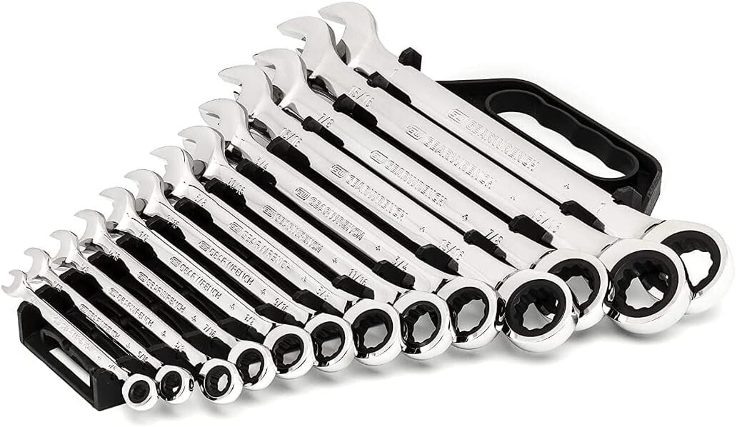 Durable 13-Piece Chromed Ratcheting Wrench Set for Quick Fastener Access