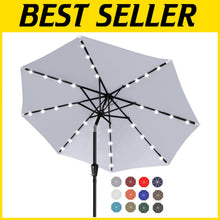 Load image into Gallery viewer, Stylish 11FT Solar Patio Umbrella with 32 Durable LED Lights for Outdoor Fun