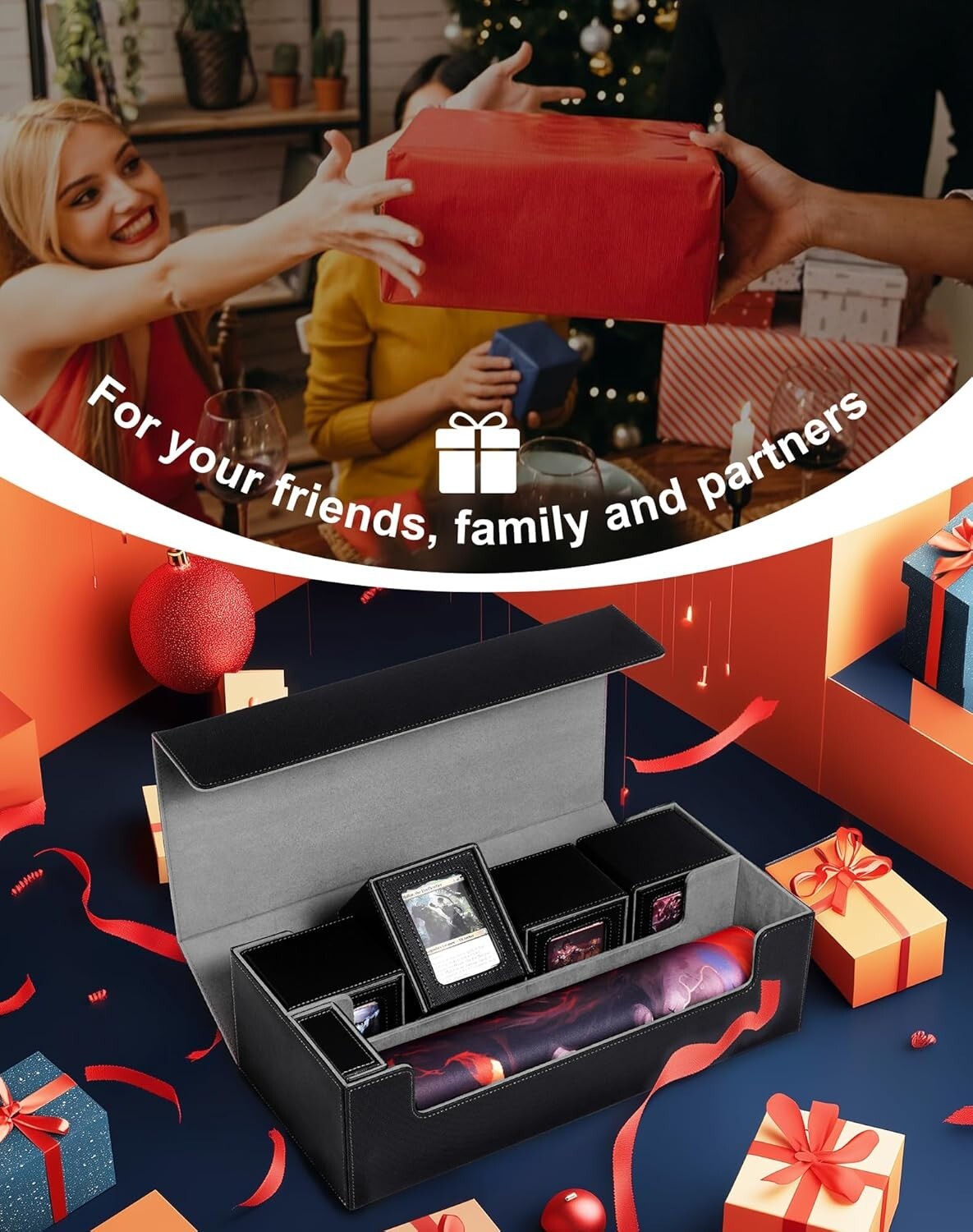 Deluxe 5-in-1 TCG Card Storage Box with Magnetic Closure & 4 Commander Decks