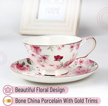 Load image into Gallery viewer, BTaT 8oz Multicolor Floral Tea Cups - Perfect Gift for Tea Lovers &amp; Mother's Day