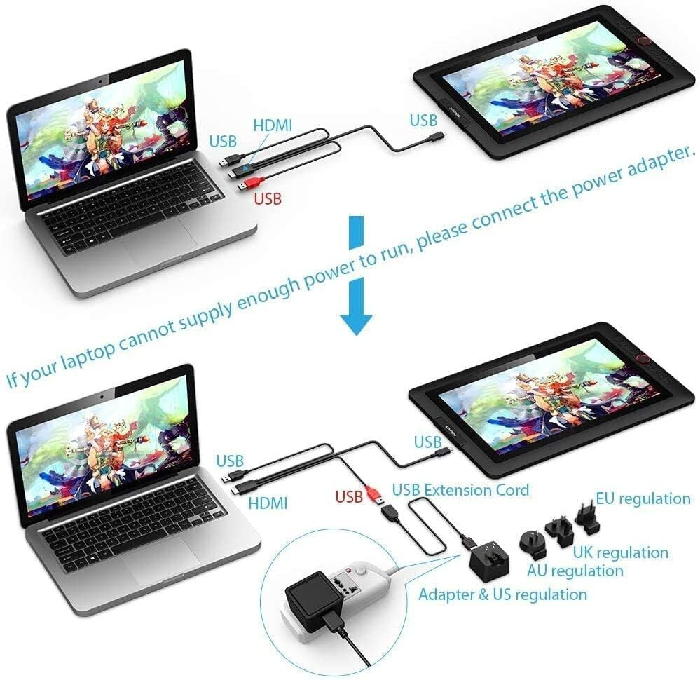 15.6" XPPen Drawing Tablet: Full HD, 8192 Pressure Sensitivity & 8 Shortcut Keys