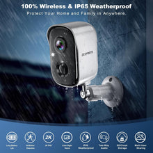 Load image into Gallery viewer, Rechargeable 2K Wireless Security Cameras - Night Vision &amp; Smart Alerts - 2 Pack