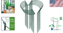 Load image into Gallery viewer, Dark Green 12 Pack Plant Stakes - Perfect Support for Roses, Peonies &amp; Vines