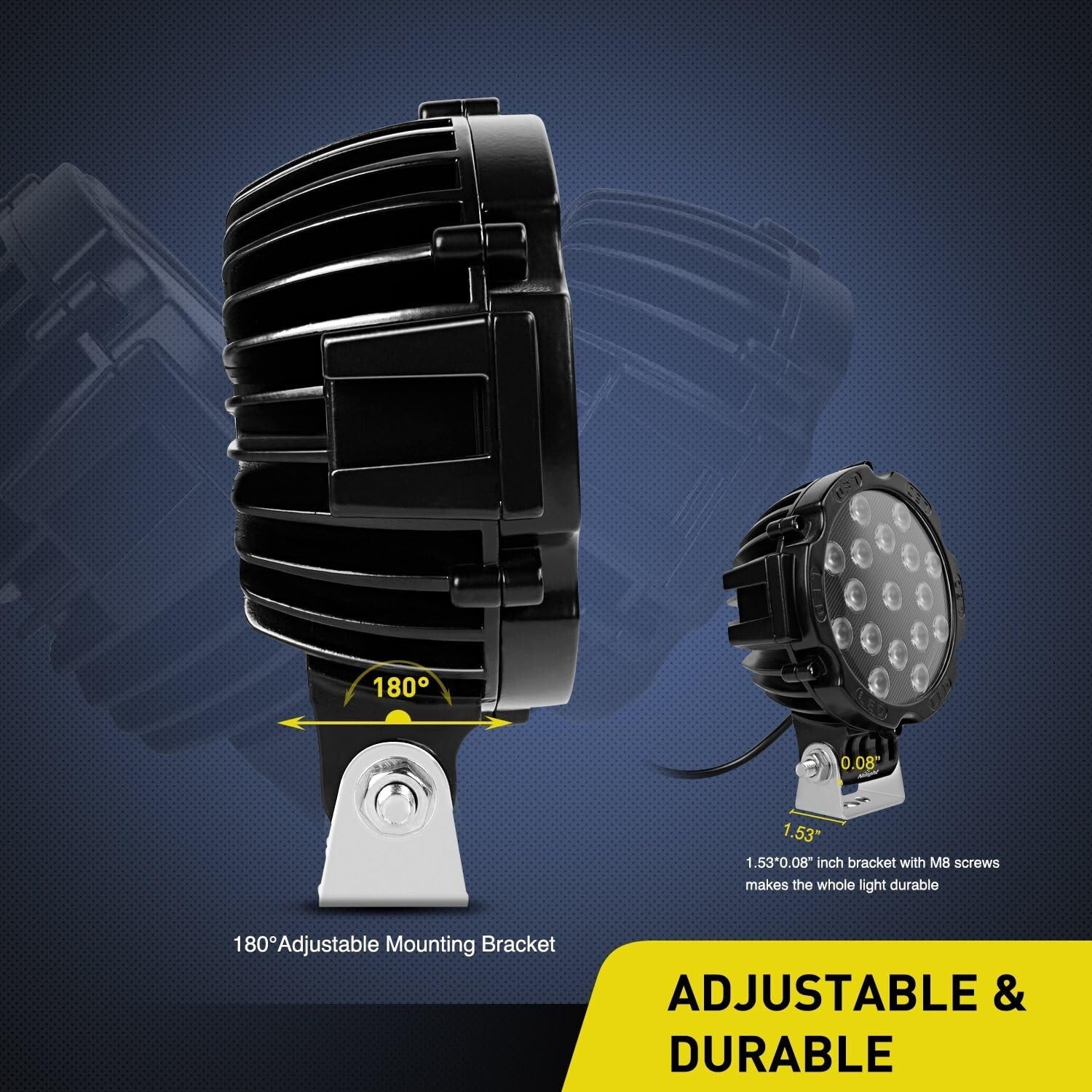 Durable 51W LED Flood Light Pod Set - Waterproof Lighting for Off-Road Vehicles