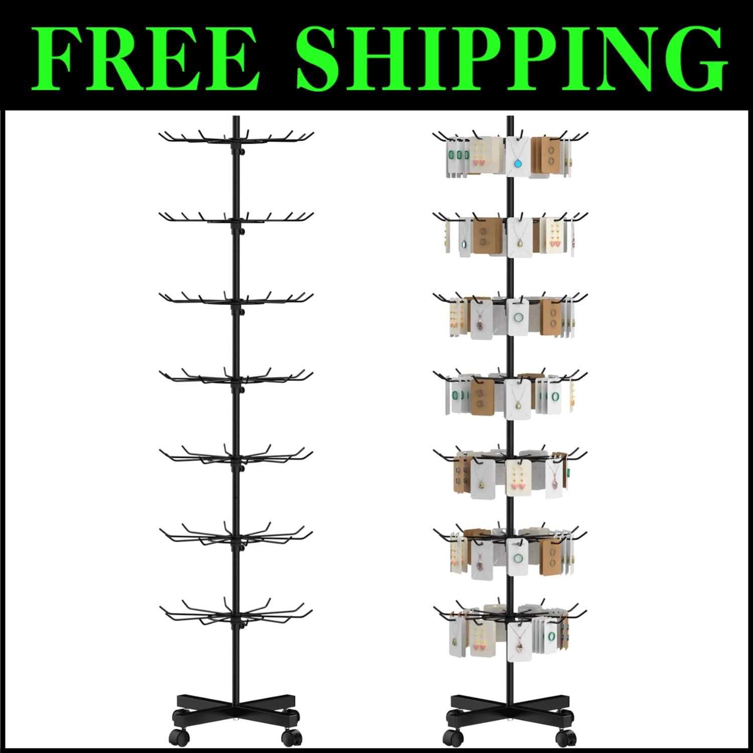 Space-Saving 7-Tier Display Stand with Anti-Slip Base for Ultimate Organization