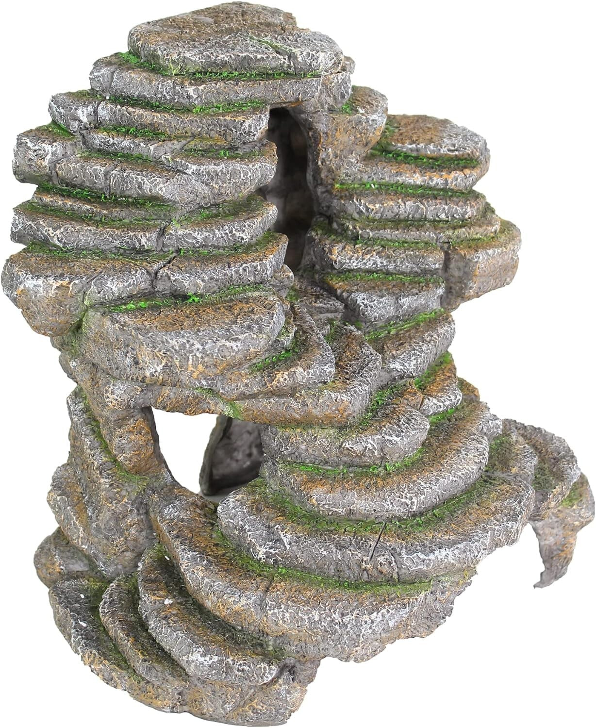 Reptology Extra-Large Shale Scape Cave Hideout for Reptiles & Fish, Blue Camo