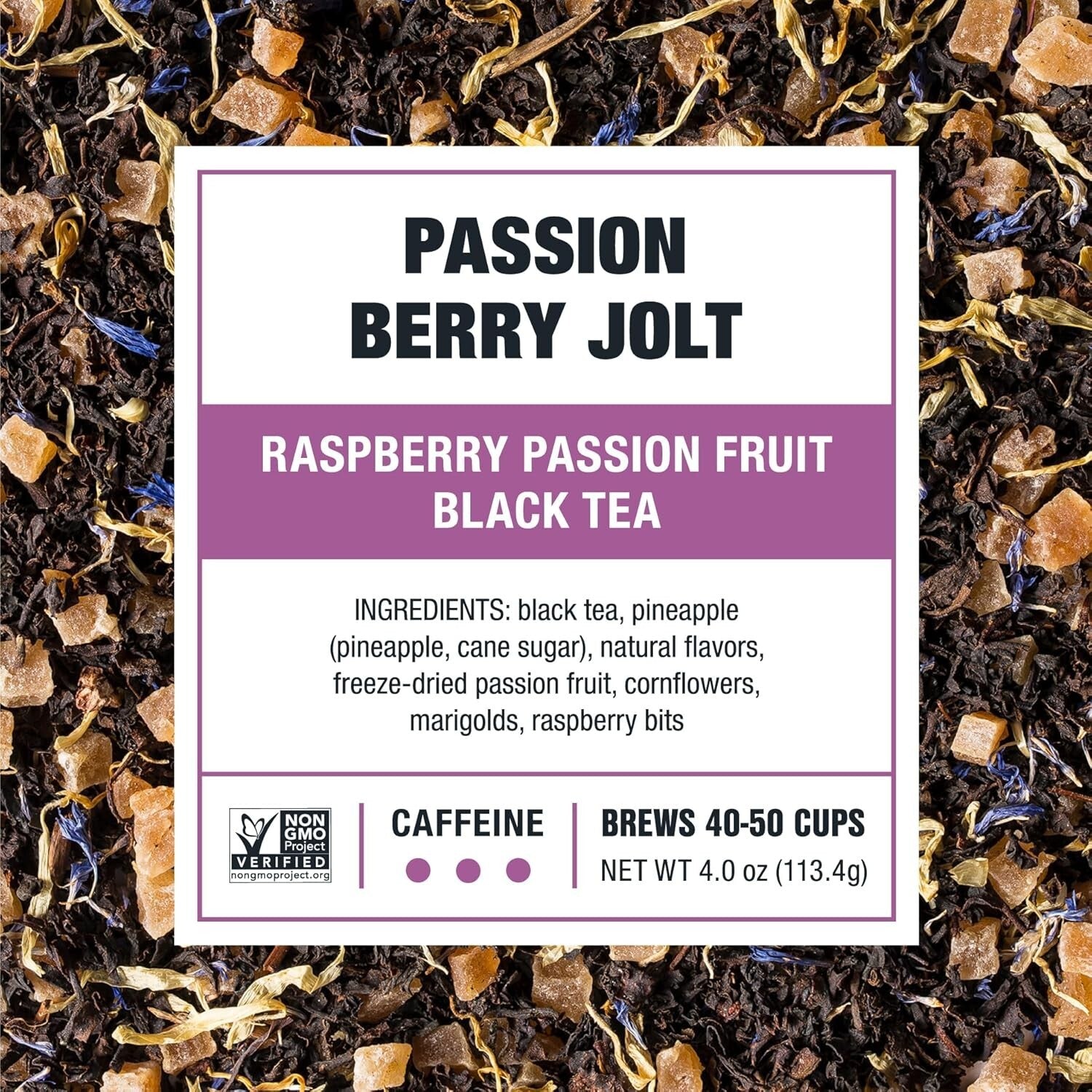 Caffeinated Raspberry Passionfruit Black Tea Blend - Perfect for Hot or Iced