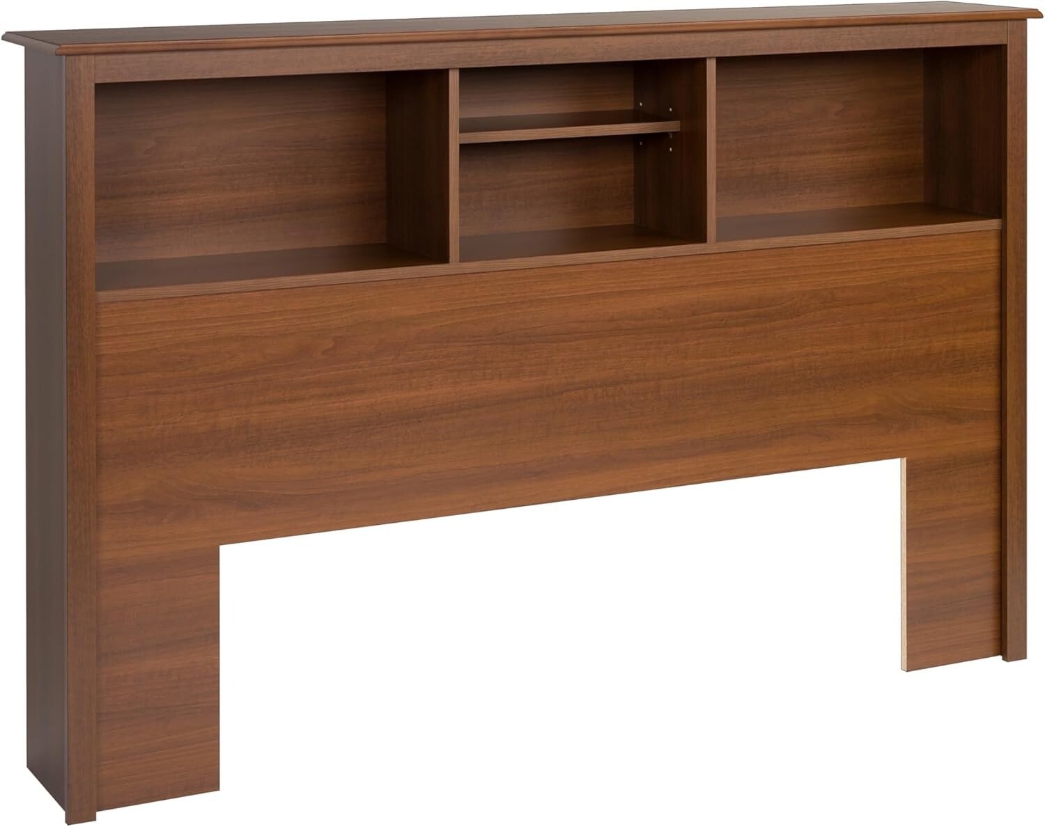 Elegant Full/Queen Bookcase Headboard - Durable Cherry Finish with Storage