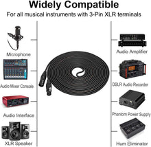 Load image into Gallery viewer, Premium 50ft XLR Cables 2-Pack - Balanced Microphone Cord for Superior Sound