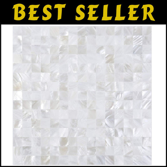 Water-Resistant 12" x 12" Mother of Pearl Shell Tiles for Stylish Renovations