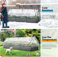 Load image into Gallery viewer, Durable 8x4 ft Galvanized Raised Garden Bed with Protective Cover and Screens