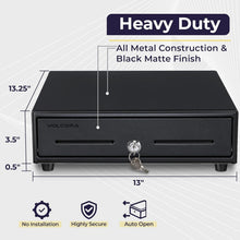 Load image into Gallery viewer, Versatile 13" POS Cash Drawer - 24V, Key-Lock, Ideal for Small Businesses