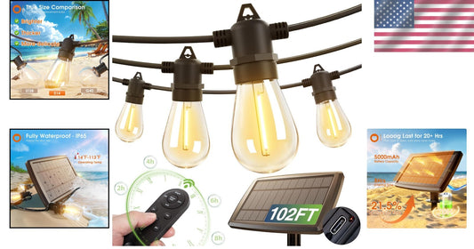 Elegant Remote-Controlled Solar String Lights - Waterproof & Energy Efficient