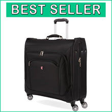 Load image into Gallery viewer, Multi-Functional 24" Black Garment Bag with Spinner Wheels and Storage Pockets