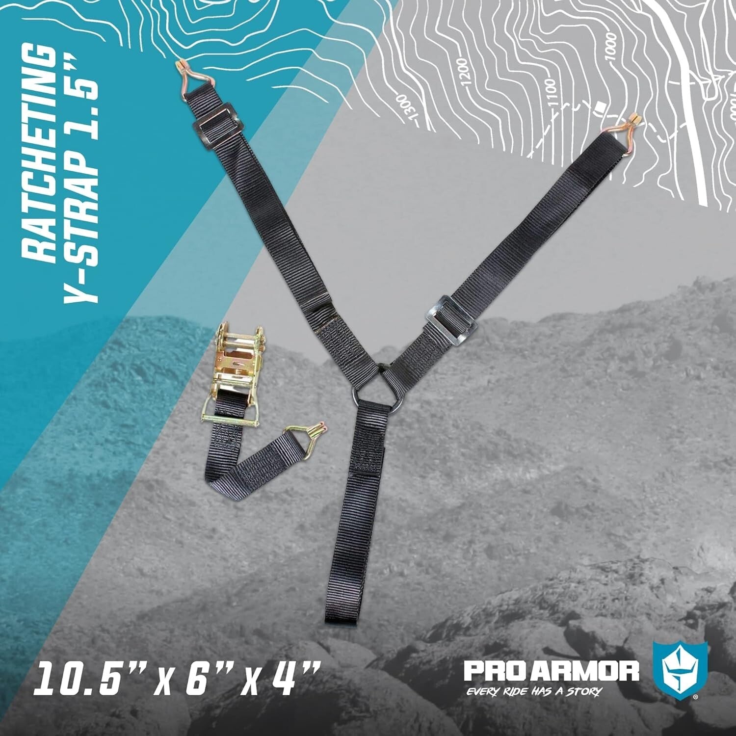 Adjustable Ratcheting Y-Strap 1.5" Black – Secure Your Spare Tire Effortlessly