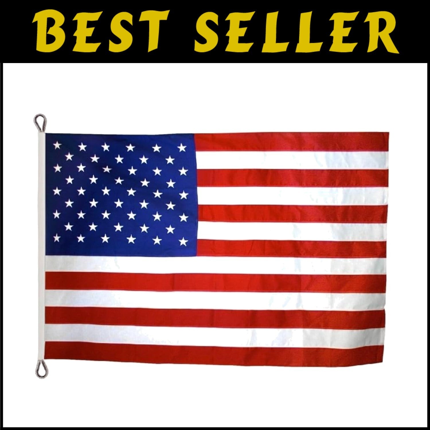American Tough-Tex Flag 8x12 ft - Industrial Strength, 50 Embroidered Stars