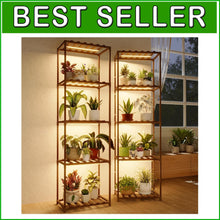 Load image into Gallery viewer, Ladder Style Plant Stands with Adjustable Grow Lights - Perfect for Home Décor