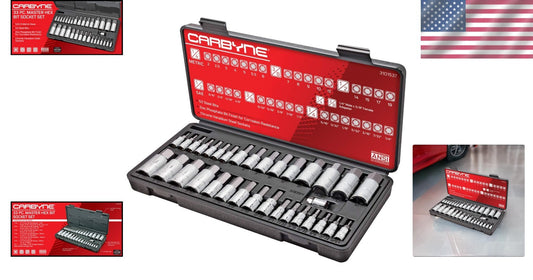 33-Piece Hex Socket Set with Chrome Vanadium and S2 Alloy Steel Construction
