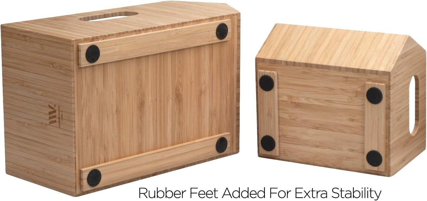 Compact Bamboo Storage Bins Set - Ideal for Efficient Kitchen Organization