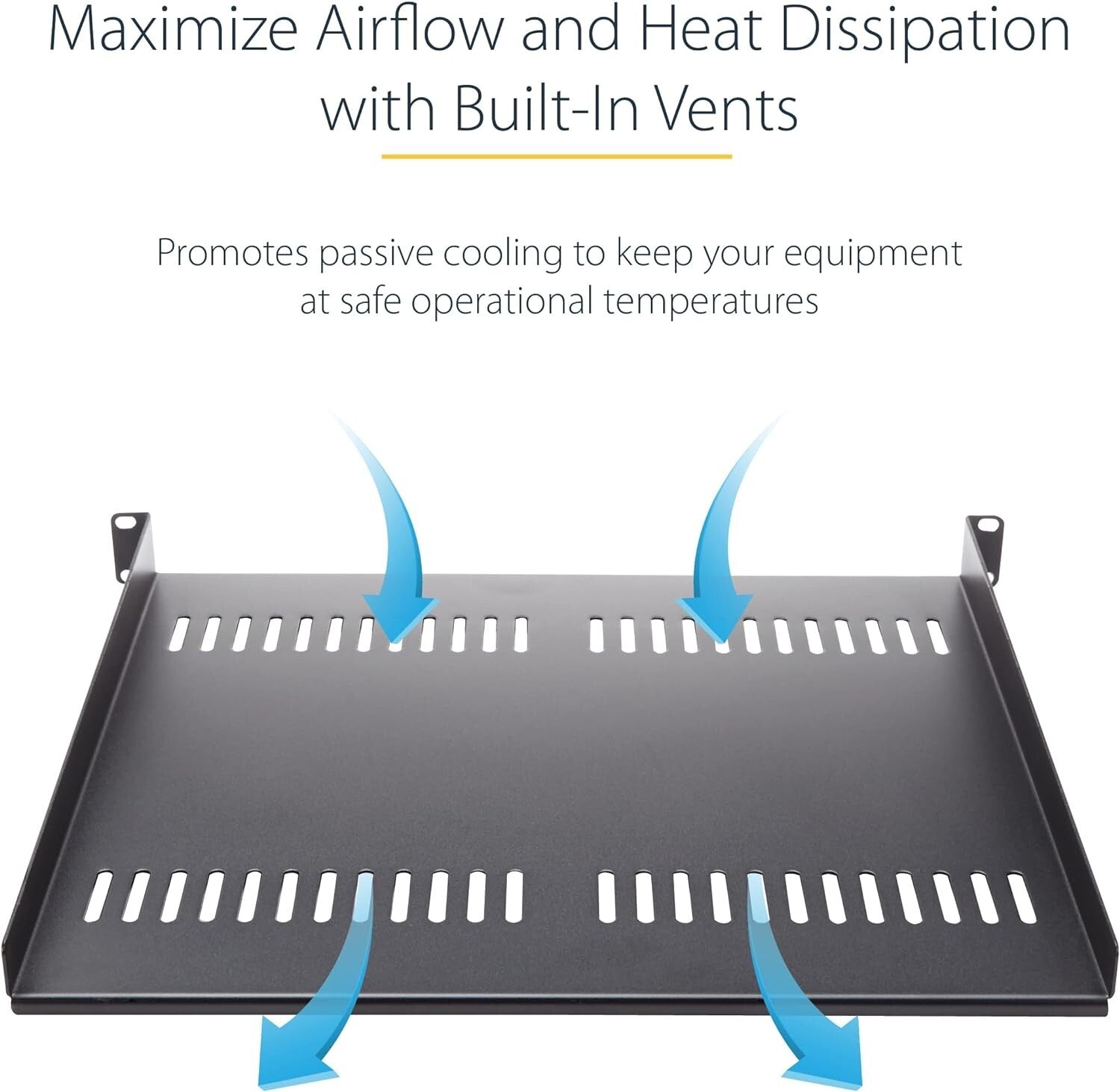 Durable 2U Vented Rack Shelf for 19" Cabinets - Supports 50lbs, Lifetime Support
