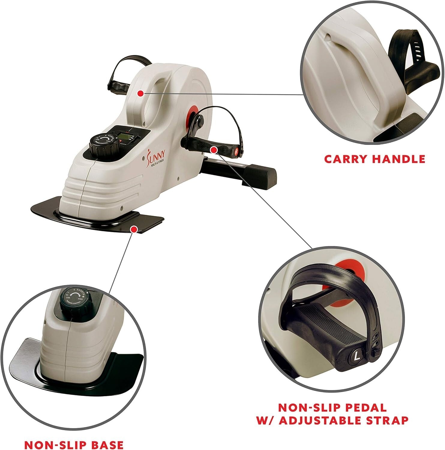Arm & Leg Cycle Under Desk Exerciser - 8 Resistance Levels for Custom Workouts