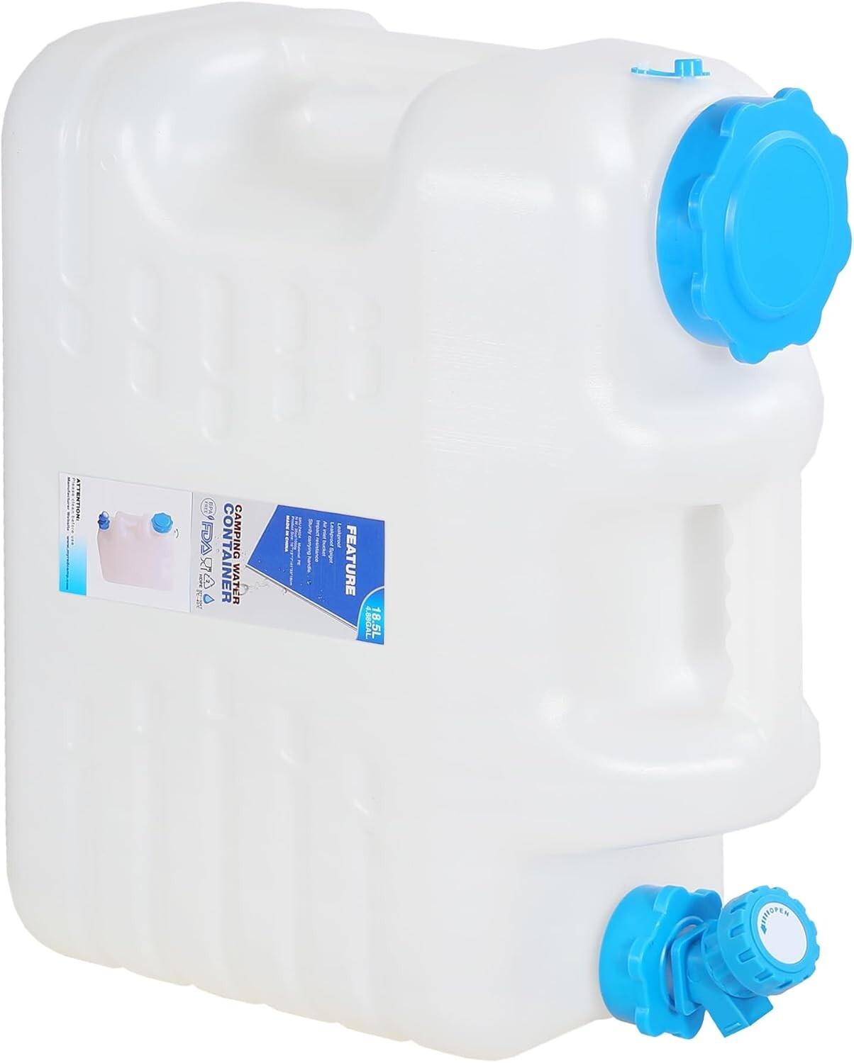 5-Gallon Portable Water Container with Spigot: Perfect for Camping & Emergencies