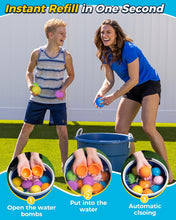 Load image into Gallery viewer, 18-Pack Reusable Water Balloons with Easy Fill Technology - Summer Fun for Kids