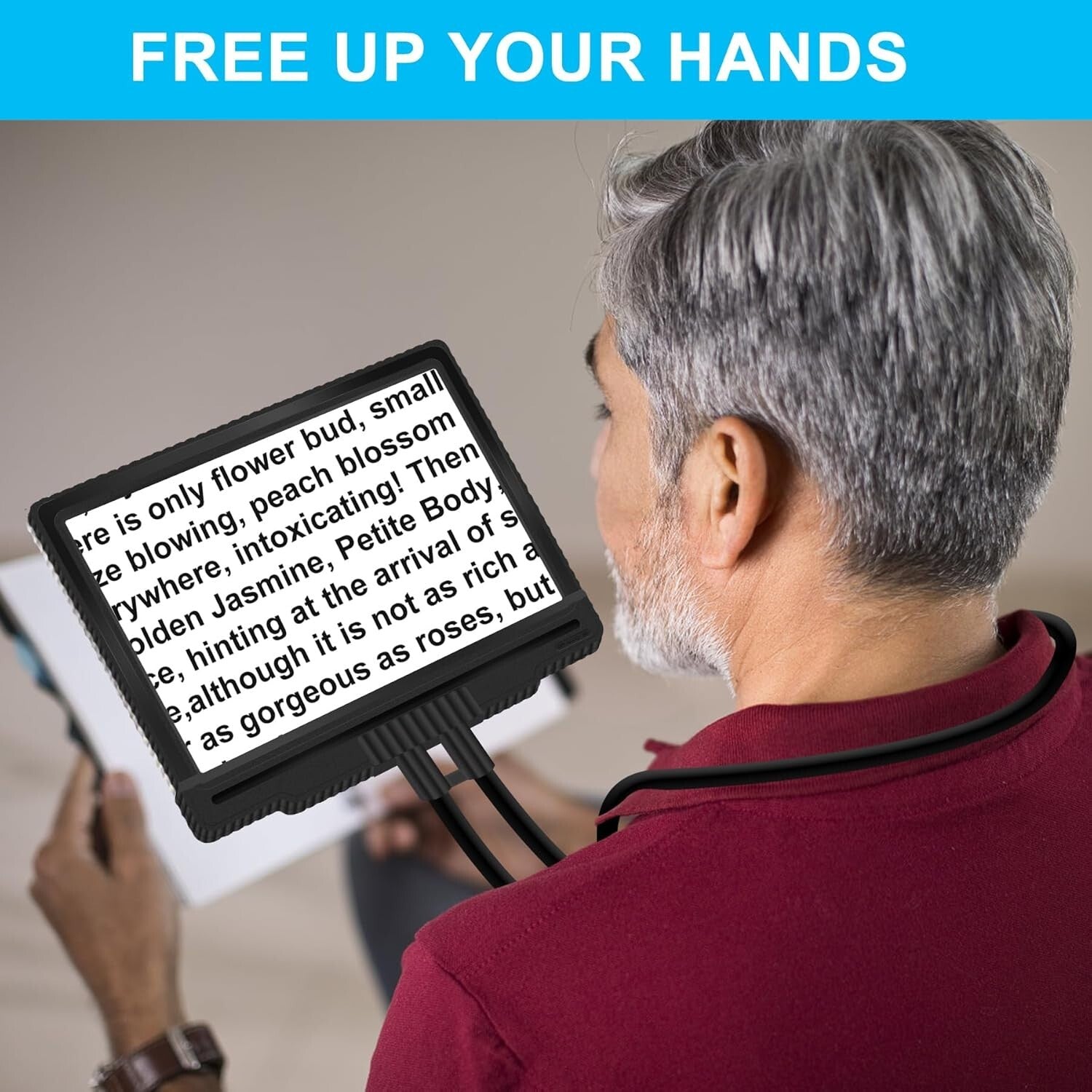 5X Hands-Free LED Magnifying Glass with Flexible Neck - Perfect for Reading